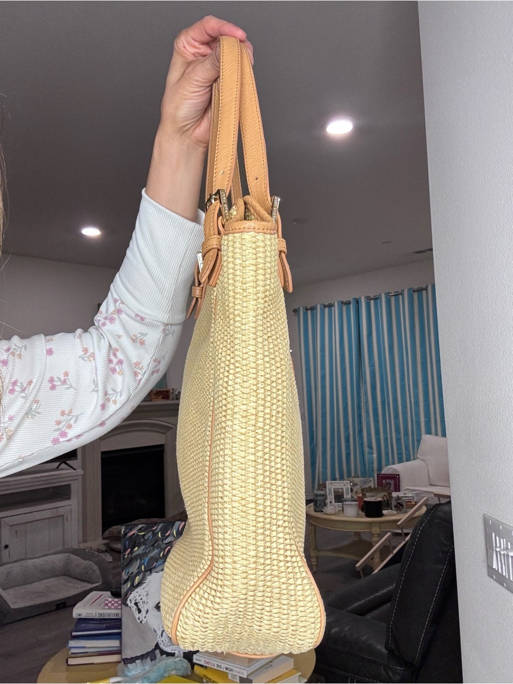 Tory Burch Raffia Straw Tote - Picture 9 of 14